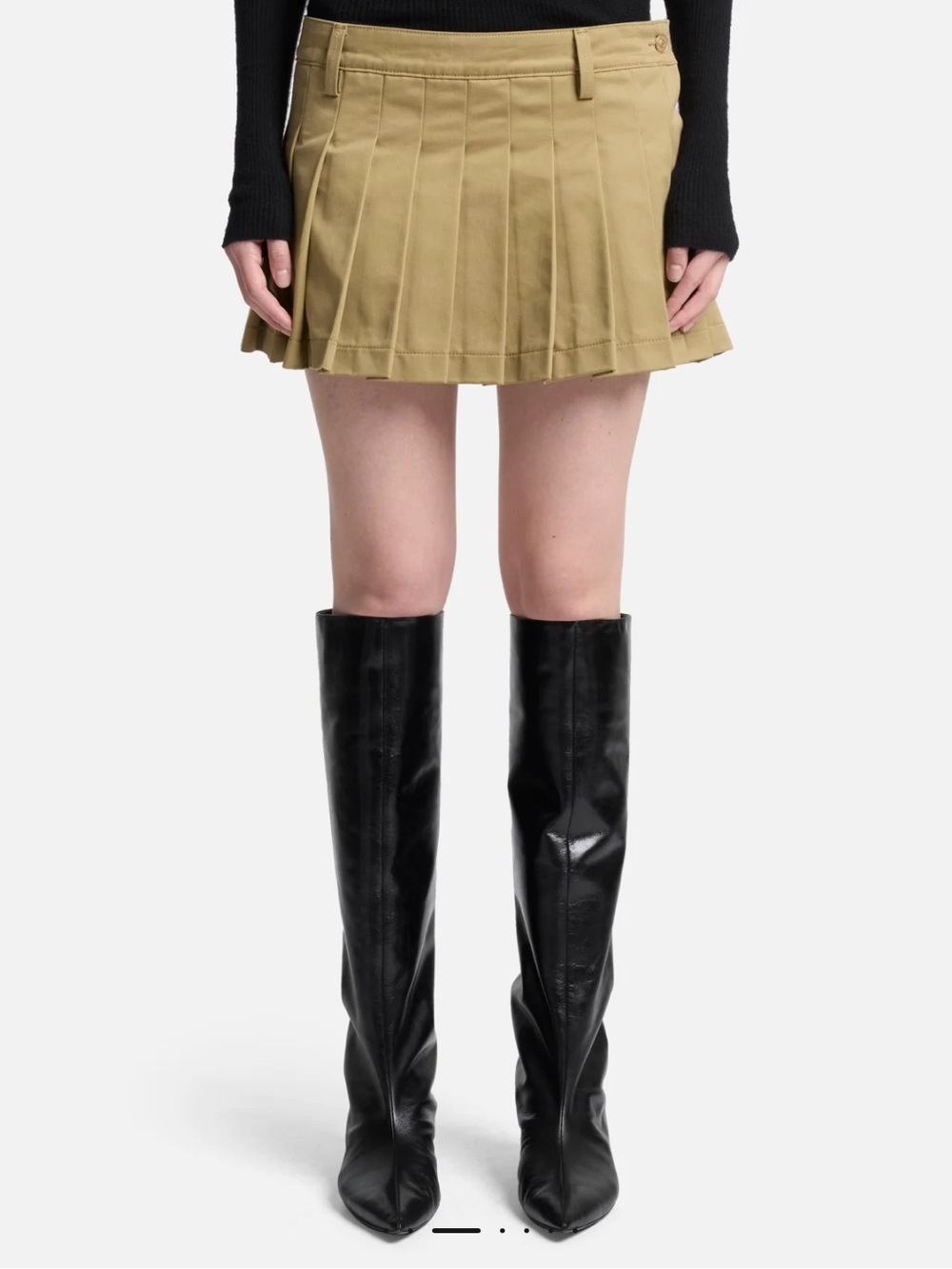 7 For All Mankind Pleated Mini Skirt in Comfort Twill